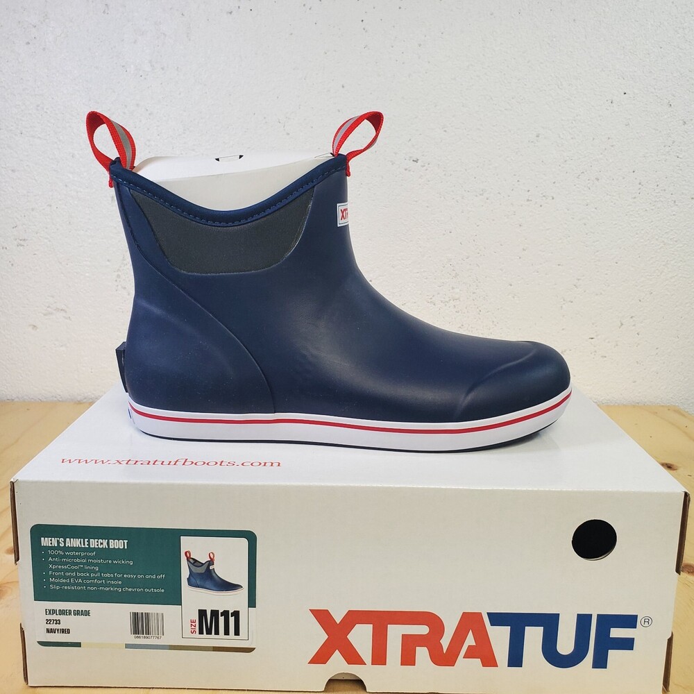 Xtratuf 6"Ankle Deck Boots Mens M11 Navy Red Explorer Grade Waterproof 22733